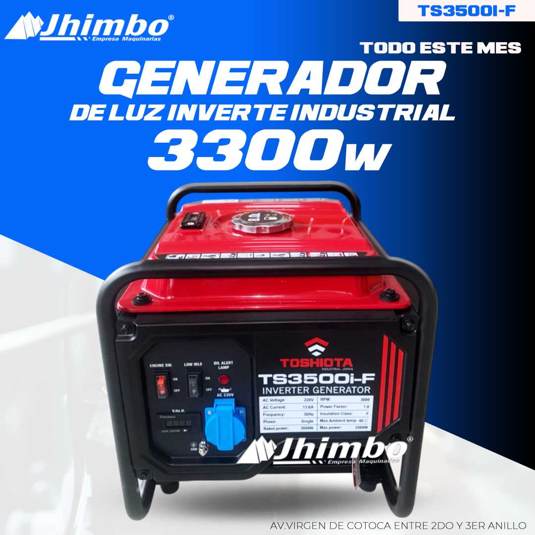Generador de luz inverter 3300W Bolivia