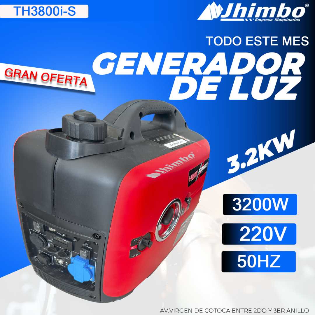 Generador de luz inverter 3800W Bolivia - Jhimbo Importadora