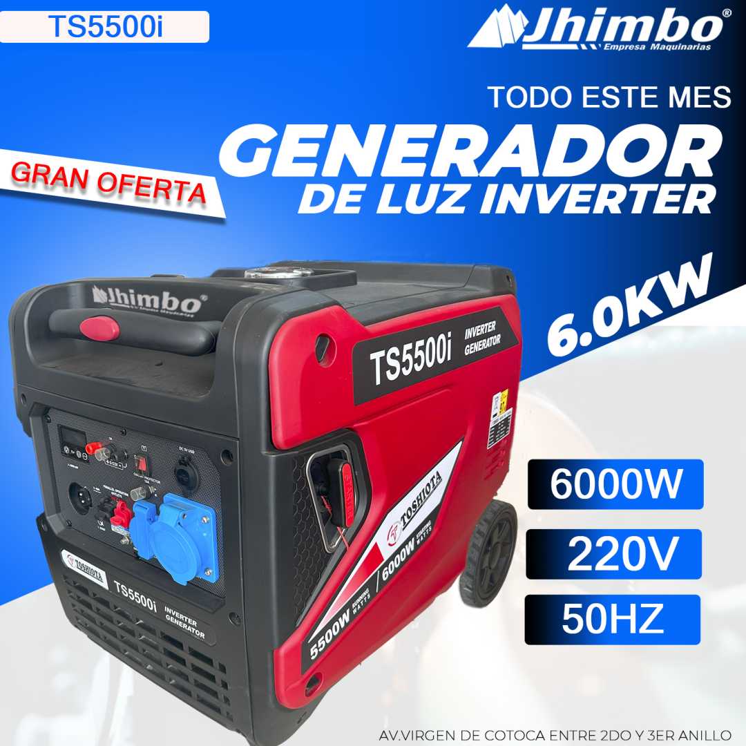 Generador de luz inverter 6.0kW Bolivia - Jhimbo Importadora
