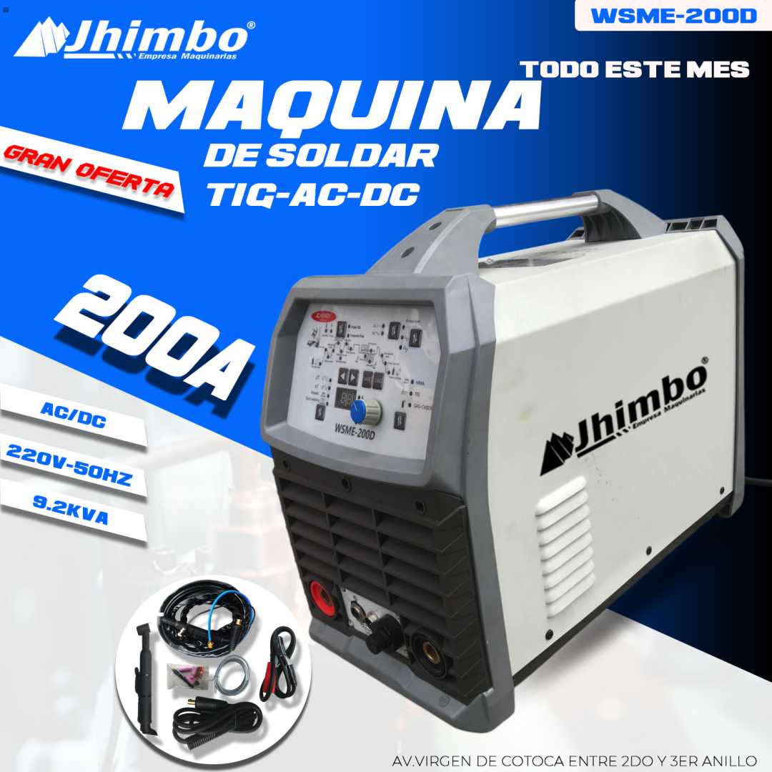 MAQUINA DE SOLDAR TIG AC/DC 200A INDUSTRIAL Bolivia - Imagen 1
