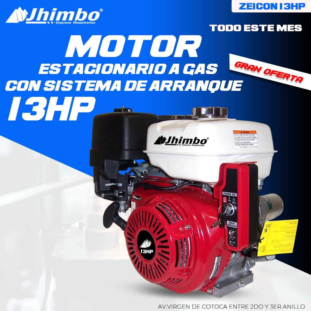 Motor estacionario a gas y gasolina 13HP Bolivia - Jhimbo Importadora