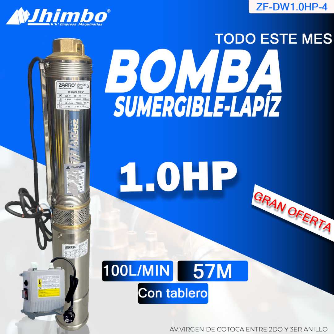 Bomba de agua sumergible 1HP Santa Cruz - Jhimbo Importadora