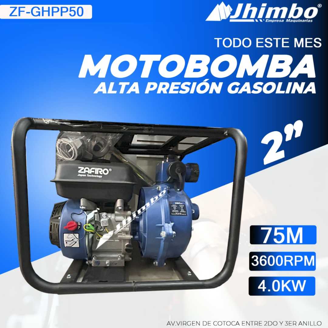 Motobomba alta presion Santa Cruz - Jhimbo Importadora